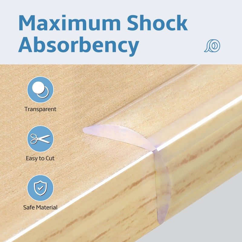 POIKSHARK Edge Corner Protector Baby Proofing 18ft (5.5M) with 8 Corners  Clear Soft Corner Protectors Baby Proof  Furniture Corner Guard & Edge Safety  Edge Protector for Table and Fireplace - Image 2